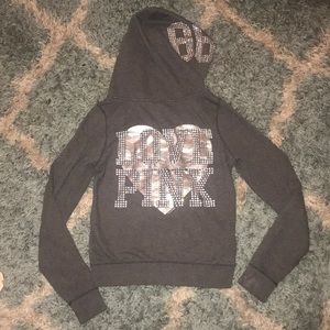 Victoria’s Secret Pink Gray hoodie with Bling